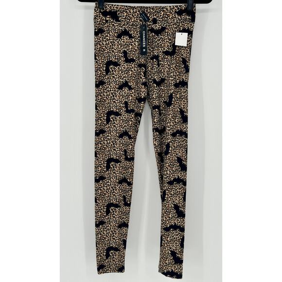 HALLOWEEN!!! Chances R Cheetah Bat print leggings Women Size S NWT - Picture 1 of 5